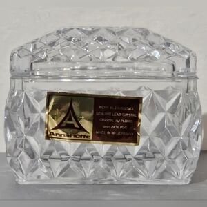 Vintage Anna Hutte Bleikristall Clear Diamond Cut Lead Crystal Trinket Box